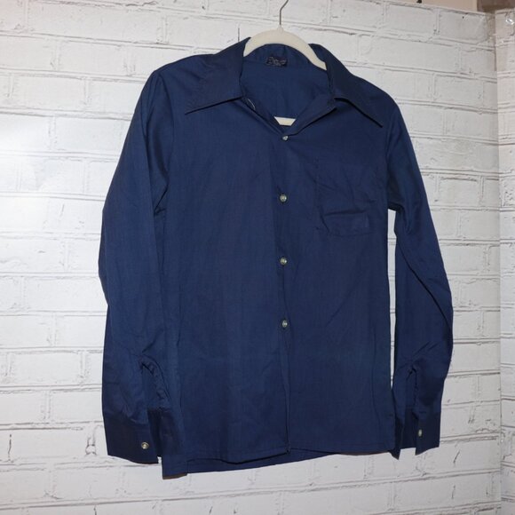 Vintage Gantry Navy Shirt – Size 18 – Button-Up – Permanent Press - Picture 4 of 5